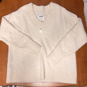Aerie Women's Soft Cream V-Neck Sweater
